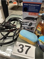 Car care products and jumper cables