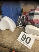 Throw blankets - 2, pillows, wedges, etc