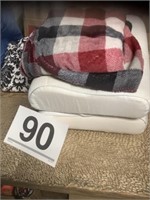 Throw blankets - 2, pillows, wedges, etc