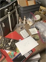 Assortment of office supplies, file purse, frames,