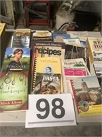 Assortment of books and cookbooks