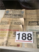 Large selection of old newspapers