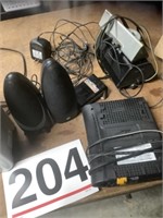 Sony speakers, Bioair, Polaroid camera and misc