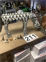 Wooden zebra-needs repair, cat, cat basket and