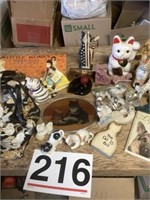 Large assortment of cat decor and misc