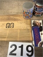 Presidential items, old newspapers