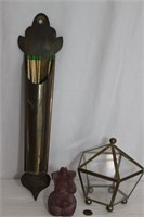 Brass Matchstick Holder, Nude Candle, Glass Box