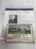 U.S. Presidents $2 Bill John Quincy Adams