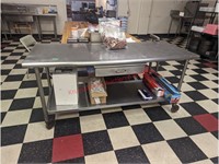 6'x30" Stainless Table On Casters