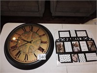 Large Open Mechanism Wall Clock and Frame