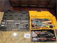 Box of Tools and Socket Set