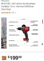 Milwaukee Cordless 1/2 in. Hammer Drill/Driver