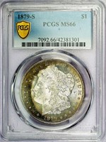 1879-S Morgan Silver Dollar PCGS MS66, Rainbow