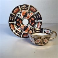 ROYAL CROWN DERBY TEACUP AND SAUCER