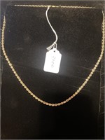 14 KT GOLD ROPE CHAIN 24 INCHES