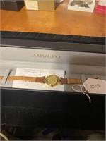 ADOLPHO LADIES WATCH NEW IN BOX TAN