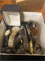 LOT BOX OF MANY MISC WATCHES