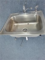 Vintage drop in stainless steel pro flow sink