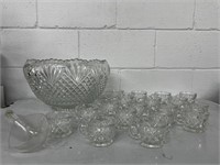 Vintage L.E. SMITH Punch Bowl 18 Cups Ladle