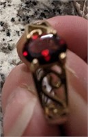 Art Deco Designed Red Ruby Ring