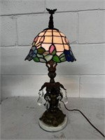 Cherub Tiffany style lamp heavy