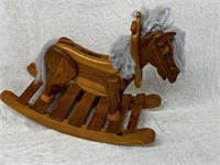 Large heavy wooden rocking horse