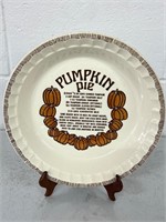 Vintage Pumpkin Pie Recipe Pie Plate