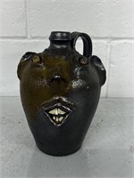 Rare Signed Jack T. Maness NC Pottery face jug