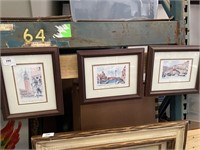 3 Pieces of Framed Art 101/2" X 8 1/2"