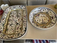 2 Large Portuguese Handmade Platters