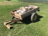 2 WHEEL WOOD TRAILER (Fencing Items Sold Separate)