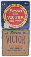 2 Collector Boxes of Peters "Victor" 16 Ga