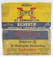 2 Collector Boxes Of Western .32 Rem Ammunition