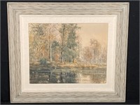 Antique Watercolor Painting by Elmer Joseph Read