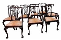 SET OF EIGHT CHIPPENDALE DINING CHAIRS.