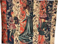 CIRCA 1960's "BAILLES DES ROSES" FRENCH TAPESTRY