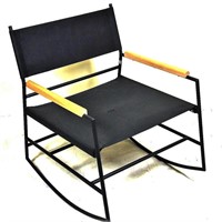 BLACK LEATHER ROCKING CHAIR