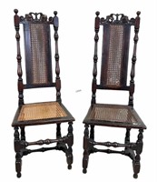 PAIR OF 16th CENTURY ENGLISH JACOBEAN SIDE CHAIRS