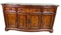 THOMASVILLE WALNUT SIDEBOARD WITH MARBLE TOP