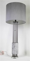 CONTEMPORARY METAL COLUMN LAMP ON MARBLE BASE