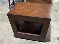 TRANSITIONAL END TABLE WITH DESTRESSED FINISH
