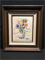 Picasso BOUQUET, Enamel on Copper by Max Karp