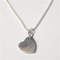 .925 Silver Heart Pendant & 18" Silver Chain