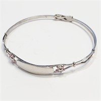 .925 Silver Bangle Bracelet  6"
