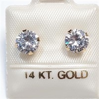 14kt Gold & CZ Stud Earrings