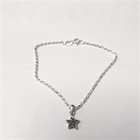 .925 Silver 7.5" Chain & Marcasite Bracelet