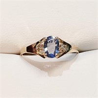 10 Kt Gold & Natural Sapphire (0.9ct) Ring Sz 7.5