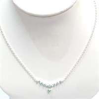 .925 Silver & Emerald Necklace 18"