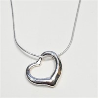 .925 Silver Chain 18" & Floating Heart Pendant