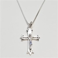 .925 Silver 16" Chain & Cross Pendant